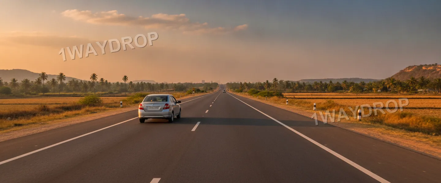 The road from Bangalore to Chennai